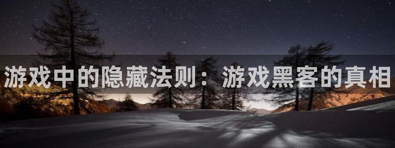 杜邦娱乐2首页登录：游戏中的隐藏法则：游戏黑客的真相
