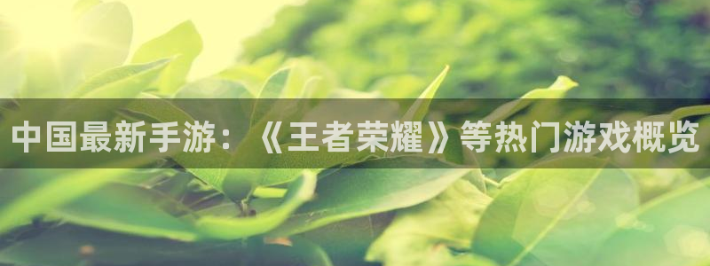 杜邦娱乐升级5994月：中国最新手游：《王者荣耀》等热门游戏