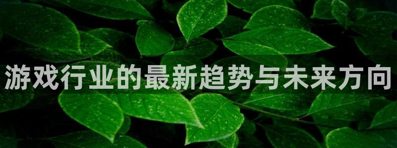 杜邦娱乐官网最新版本更新内容分享：游戏行业的最新趋势与未来方